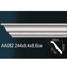 Карниз потолочный полиуретановый Perfect AA082 с рисунком 94x86x2400 мм AA082