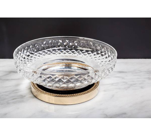 Мыльница настольная Boheme Murano Cristal золото 10205