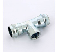 Тройник пресс-ВР оцинкованная сталь Viega Prestabo 22х1/2х22 мм 558901