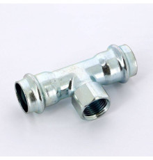 Тройник пресс-ВР оцинкованная сталь Viega Prestabo 22х1/2х22 мм 558901