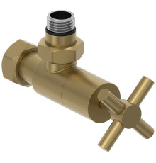 Вентиль регулирующий угловой Сунержа Крест G 1/2 x G 3/4 золотой шёлк матовый 32-1408-1234