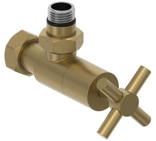 Вентиль регулирующий угловой Сунержа Крест G 1/2 x G 3/4 золотой шёлк матовый 32-1408-1234