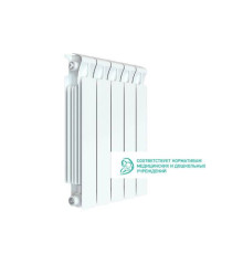 Радиатор биметаллический Rifar Monolit 500 5 секций боковое подключение белый Н11620