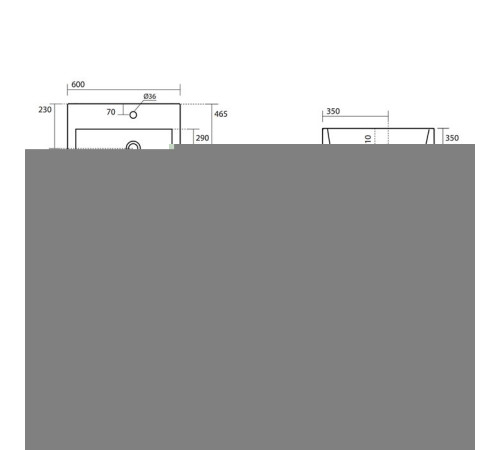 Раковина подвесная Kerasan Kanaal 60x46.5 см 1 отв. белый глянцевый 574001