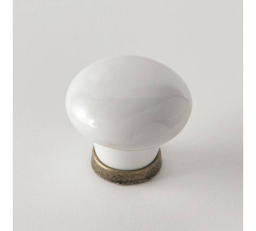 Ручка-кнопка мебельная EBAN White Ceramics белый/керамика FAC04PO