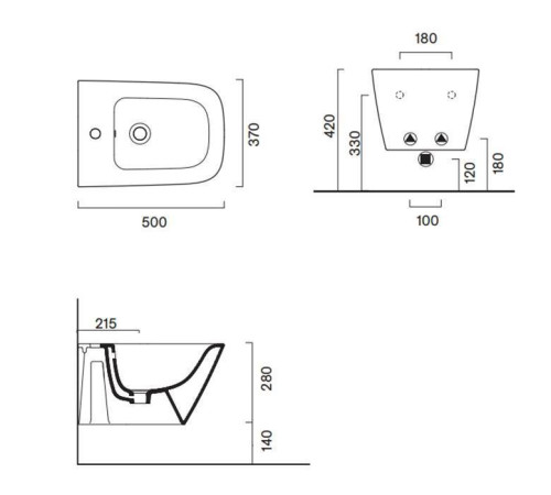 Биде подвесное Catalano Green 50x37 см с 1 отверстием 0418501001