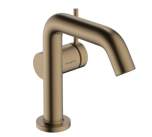 Смеситель для раковины Hansgrohe Tecturis S 112 мм Push-Open CoolStart шлифованная бронза 73320140
