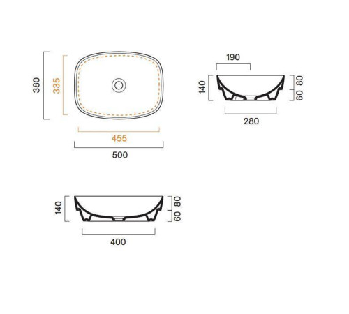 Раковина настольная Catalano Alvea 50х38 см белый глянцевый 0624500001