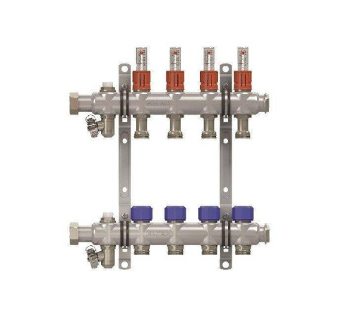 Коллекторная группа HOGERM 1 на 7 контуров 3/4 с расходомерами и вентилями i0307