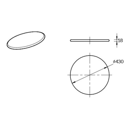 Полка встраиваемая Kerama Marazzi CONO круглая 43.1 см черный матовый CO4.43\BLK.M