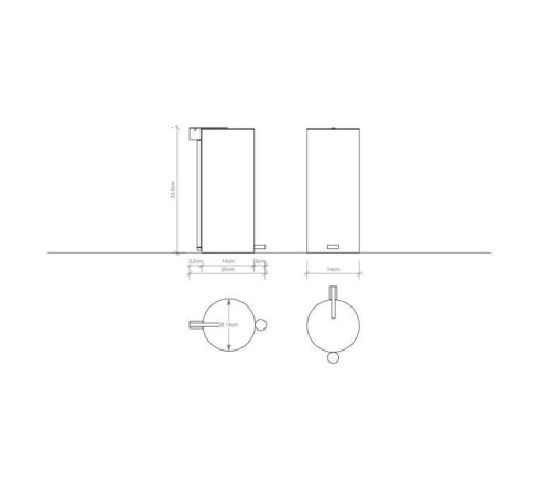 Ведро с педалью и крышкой Decor Walther Bin 3 14.5x33.5 см черный матовый 0612760