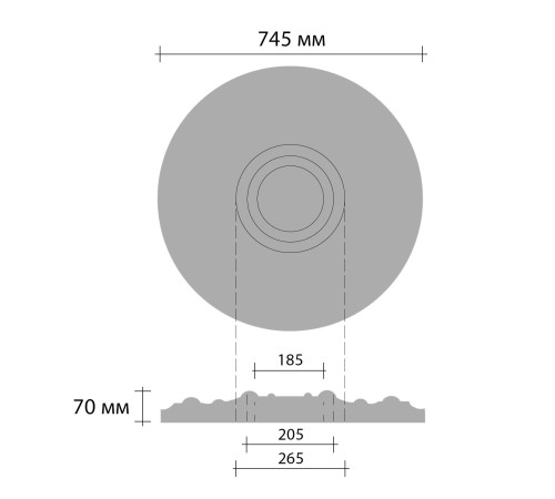 Розетка потолочная DECOMASTER 80211/5 диаметр 745 мм 80211/5