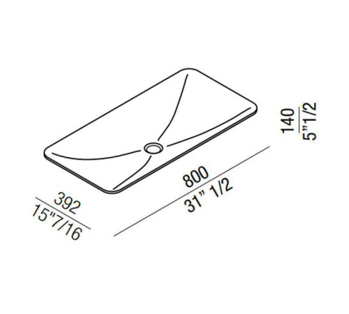 Раковина Agape Ottocento 002 80x39.2x14 см без отверстия белый ACER0899LZ