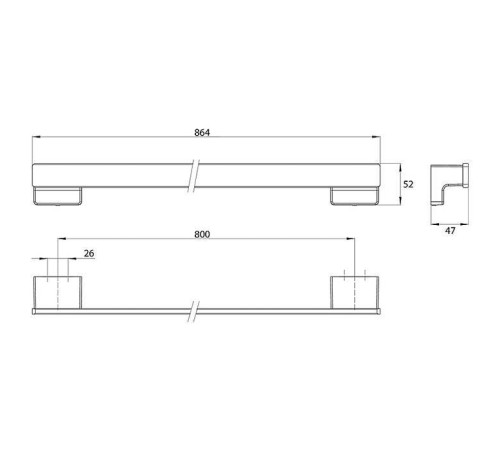 Полотенцедержатель emco Cue 80 см хром 3260 001 80