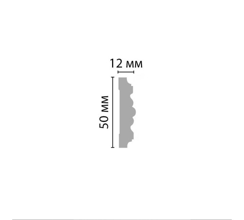 Молдинг гладкий DECOMASTER 50х12х2400 мм 97615