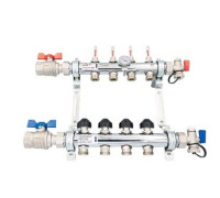 Комплект коллекторов REHAU HKV-D 1 x 3/4 EK 6 контуров с шаровыми кранами 12080613002