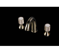 Смеситель для раковины Boheme Royal Cristal на 3 отверстия золото 297-Royal/CRST