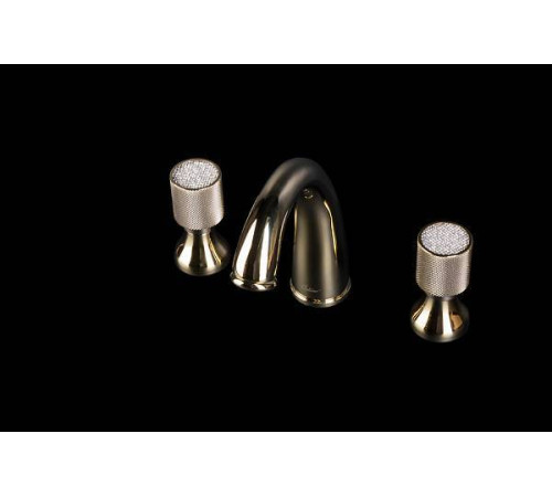 Смеситель для раковины Boheme Royal Cristal на 3 отверстия золото 297-Royal/CRST