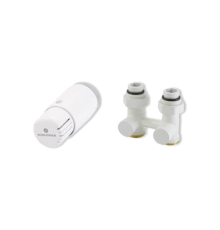 Комплект узла нижнего подключения Schlosser Standard прямой 3/4 с термоголовкой M30x1.5 белый 600800020