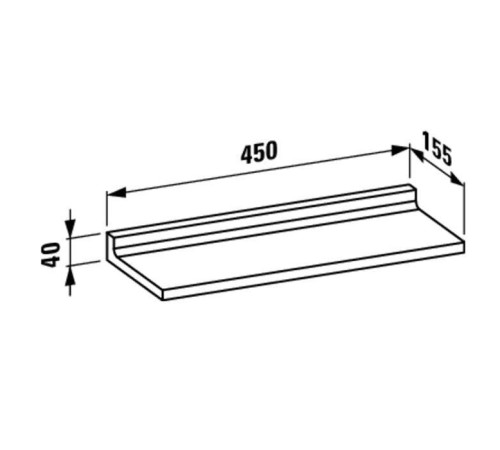 Полка подвесная Laufen Kartell 450х155 мм оранжевый 3.8533.0.082.000.1