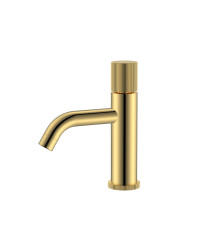 Смеситель для раковины Boheme Stick Linea на 1 отверстие длина излива 13.5 см золото 121-GG.3