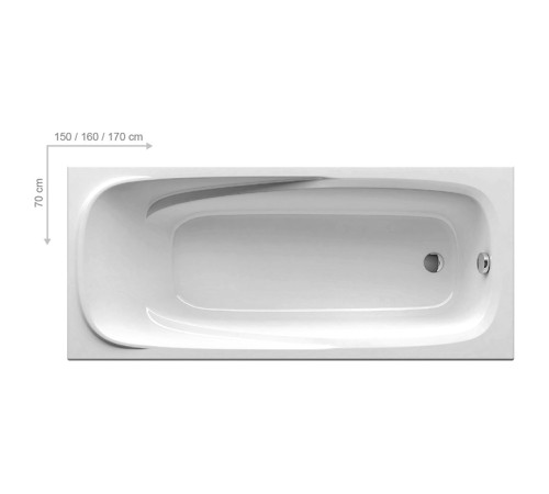 Ванна акриловая Ravak Vanda II 170х70 см встраиваемая CP21000000