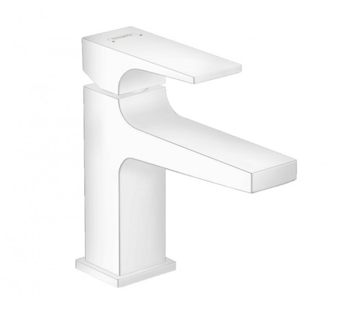 Смеситель для раковины Hansgrohe Metropol 89 мм клапан Push-Open белый матовый 32500700