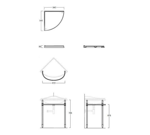 Угловая структура для раковины SIMAS Arcade хром 1011cr