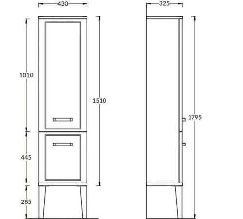 Пенал Kerama Marazzi Pompei 150 см напольный/подвесной камео бежевый PO.M.150\CAM