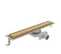 Трап душевой Plumberia Selection PS IN-TILE 6x60 см золото брашированное PST60OB