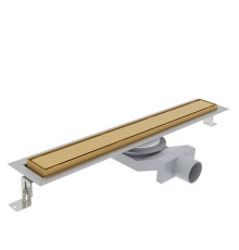 Трап душевой Plumberia Selection PS IN-TILE 6x60 см золото брашированное PST60OB