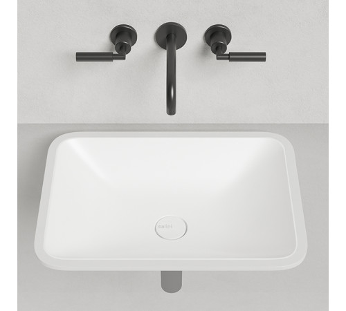 Раковина встраиваемая снизу Salini Marea 06 55х40х13.4 см S-Sense белый глянцевый 1802106G