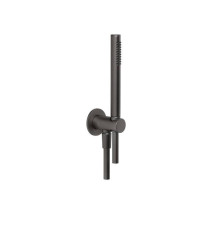 Душевой гарнитур Gessi Anello с держателем и подводом воды Black Metal Brushed PVD 63329#707