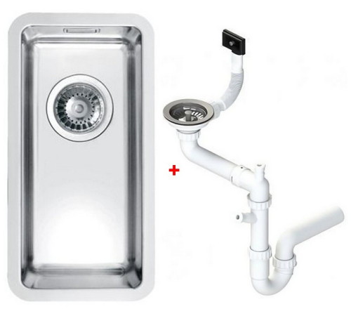 Мойка кухонная Alveus Kombino 10 под столешницу 180х400х144 мм с сифоном 1100233