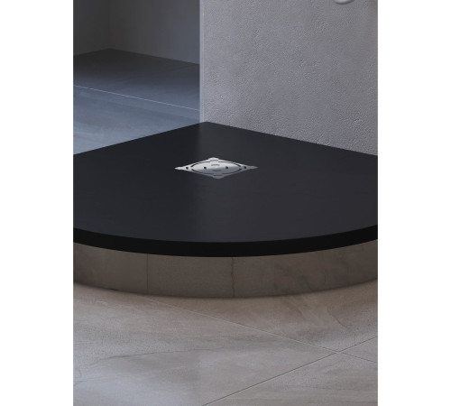 Душевой поддон полукруглый RGW ST/R-G 1000x1000 мм графит искусственный камень 16153100-02