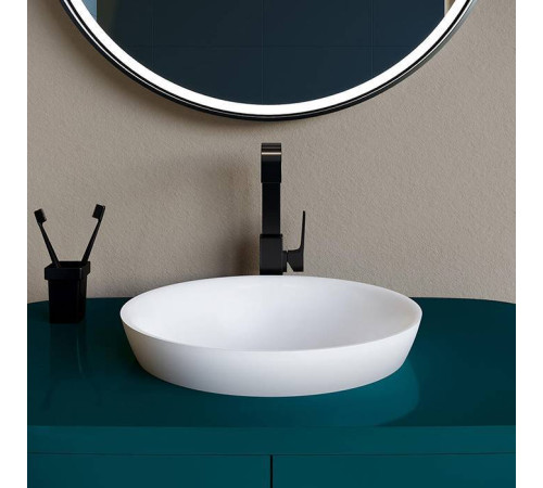 Раковина накладная Salini Marea 41.5х41.5х16 см S-Stone белый матовый 1802203M