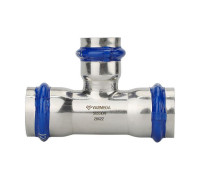 Тройник раструбный переходный Varmega Inox Press 22х18х22 мм VM719221822