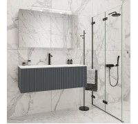 Комплект мебели для ванной Tiffany World Shape 122x52 см подвесной серый матовый SHAP120-G/548001 RAL 7016