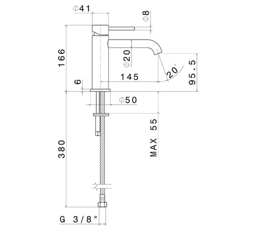 Смеситель для раковины Newform X-STEEL 316 PVD Brushed gun metal 69612X.59.064