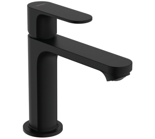Смеситель для раковины Hansgrohe Rebris S 110 со сливным гарнитуром черный матовый 72517670