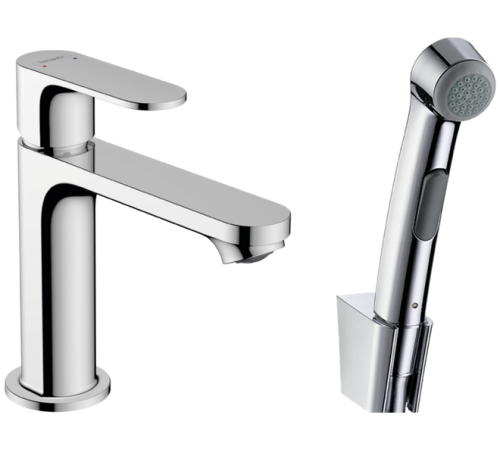 Смеситель для раковины hansgrohe Rebris S 110 109 мм с гигиеническим душем 72215000