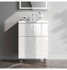 Тумба под раковину напольная AM.PM Gem 60 см 2 ящика белый глянец M90FSX06022WG32