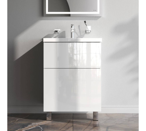 Тумба под раковину напольная AM.PM Gem 60 см 2 ящика белый глянец M90FSX06022WG32