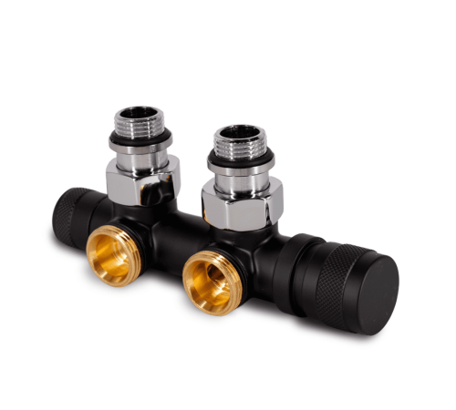 Узел нижнего подключения SR Rubinetterie Tondera угловой 1/2 x 3/4 EK черный матовый левый 0683-1500VCES