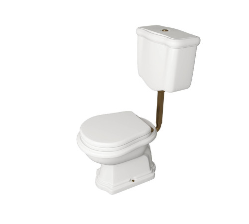 Унитаз приставной Kerasan Retro 72х38.5 см с низким бачком слив в стену белый/бронза 751393/101101/760393/108201/757193