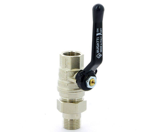 Кран шаровой Bugatti Oregon 1/2 НВ со сгоном рычаг 03200026