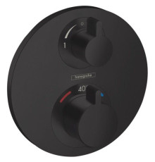 Термостат Hansgrohe Ecostat S с запорным и переключающим вентилем скрытый монтаж матовый черный 15758670