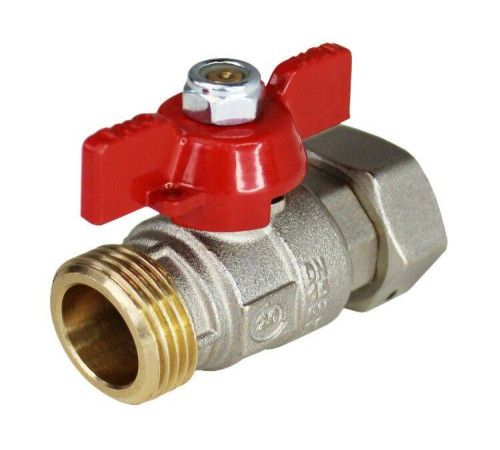 Кран шаровой Everline 1 НР-ВР бабочка с накидной гайкой EV104201