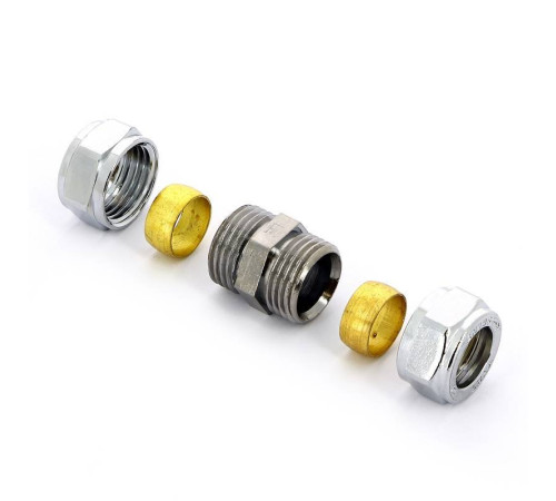 Муфта обжимная Tiemme хромированная 15х15 мм 1130021