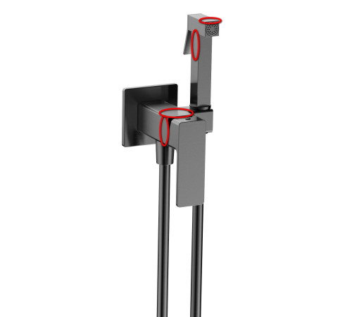 Комплект гигиенического душа скрытого монтажа Aquame Savona Gun Metal AQM6817GM